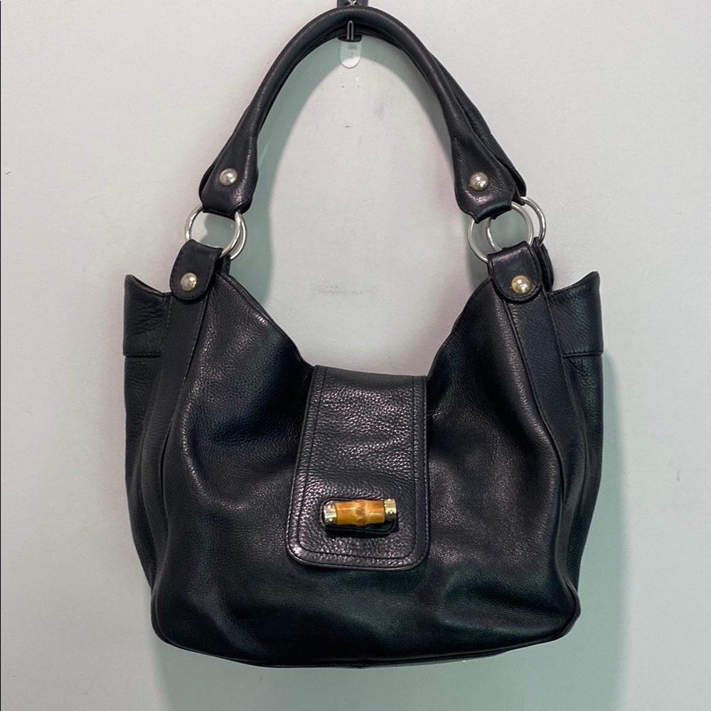 FRANCESCO ROGANI Black Leather Shoulder Bag